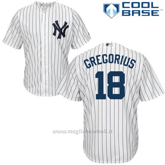 Maglia Baseball Uomo New York Yankees Didi Gregorius Bianco Autentico Collezione Cool Base